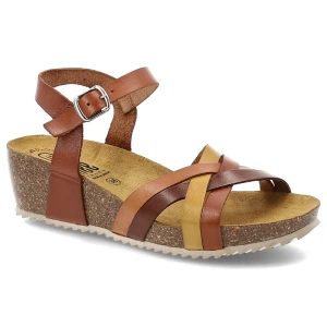 Brązowe Sandały Hee Modne Obuwie Damskie