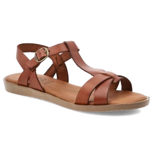 Brązowe Sandały Hee Modne Obuwie Damskie