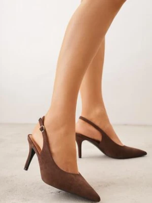 Brązowe Sandały na Szpilce z Odkrytą Piętą Nevilianae c&l fashion