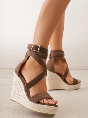 Brązowe Sandały VICES na Platformie i Koturnie z Plecionką w Stylu Boho Elikea