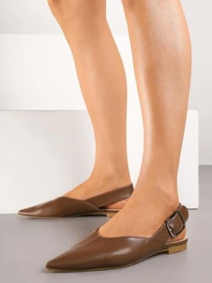 Brązowe Sandały Vices Slingback z Paskiem ze Sprzączką Nirarine