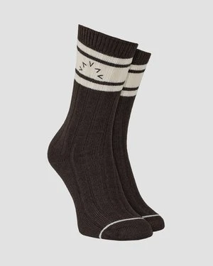 Brązowe skarpetki z kaszmirem damskie Varley Malissa Plush Wide Rib Sock