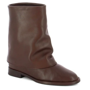 Brązowe skórzane botki CARINII B10407-113-000-000-000