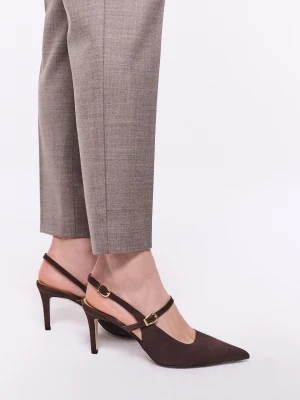 Brązowe skórzane czółenka TARANKO