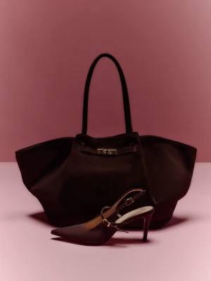 Brązowe skórzane czółenka TARANKO