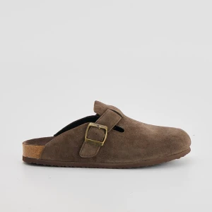 Brązowe skórzane klapki z klamrami House