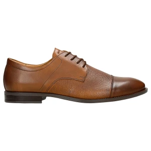 Eleganckie skórzane półbuty męskie w kolorze brązowym 10223-53 Wojas
