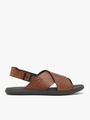 Brązowe skórzane sandały Ryłko