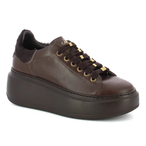 Brązowe skórzane sneakersy CARINII B10468-T82-T86-000-F69