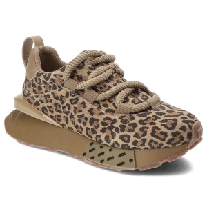 Brązowe Sneakersy Artiker Stylowe Obuwie Damskie Panterka