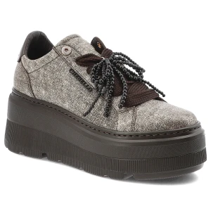 Brązowe Sneakersy Chebello Eleganckie Obuwie Damskie