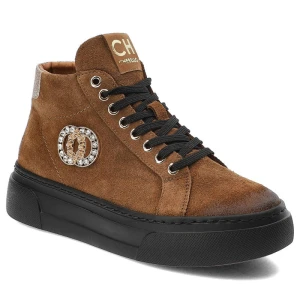 Zdjęcie produktu Brązowe Sneakersy CheBello Wygodne Skórzane Buty Damskie