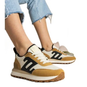 Brązowe sneakersy damskie sportowe Inna marka