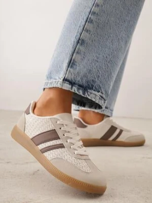 Brązowe Sneakersy Kultowe Tenisówki z Plecioną Strukturą Loraebelle seastar