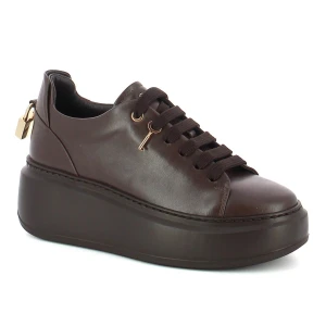 Brązowe sneakersy na platformie CARINII B9580-T82-000-000-F69