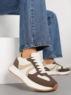 Brązowe Sneakersy Ozdobione Paskami Florgisse marquiiz