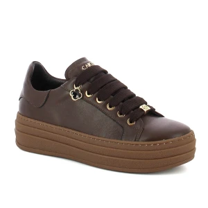 Brązowe sneakersy skórzane CARINII B10467-T82-000-000-G74