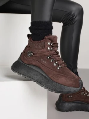 Brązowe Sneakersy Śniegowce Vices na Platformie w Sportowym Stylu Nelsella
