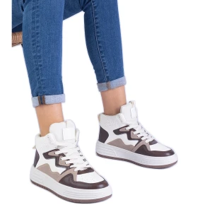 Brązowe sneakersy sportowe damskie Inna marka
