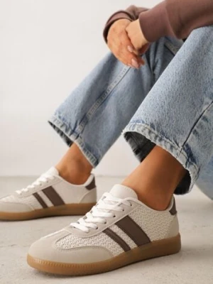 Brązowe Sneakersy w Stylu Klasycznych Tenisówek z Cholewką z Plecionką Doriarissa seastar