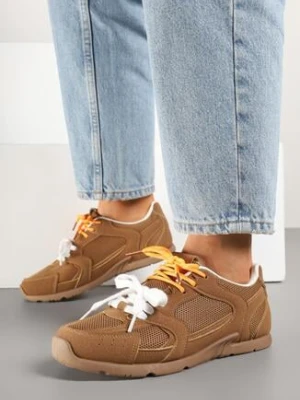 Brązowe Sneakersy z Dwoma Parami Sznurówek Silfita