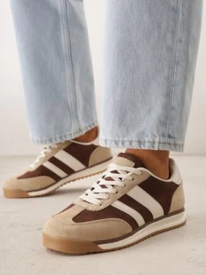 Brązowe Sneakersy z Dwoma Paskami Evilirea gowin