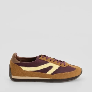 Brązowe sneakersy z łączonych materiałów House