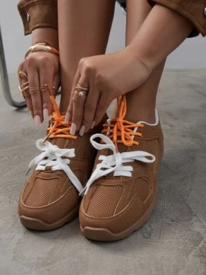 Brązowe Sneakersy z Podwójnymi Sznurówkami Terfitra