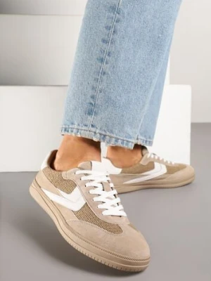 Brązowe Sneakersy ze Skóry Naturalnej w Stylu Kultowych Tenisówek Faloretia goodin
