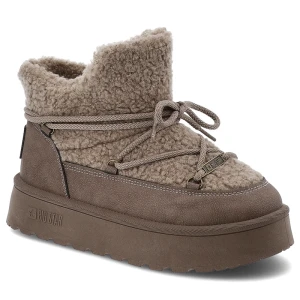 Brązowe Śniegowce Big Star Ocieplane Obuwie Damskie