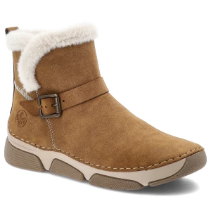 Brązowe Śniegowce Rieker Ocieplane Obuwie Damskie