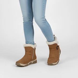 Brązowe Śniegowce Rieker Ocieplane Obuwie Damskie