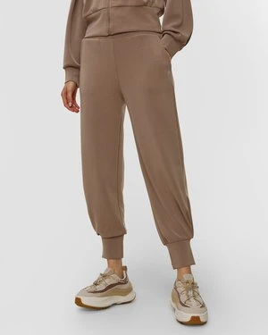 Brązowe Spodnie Damskie Z Modalem Deha