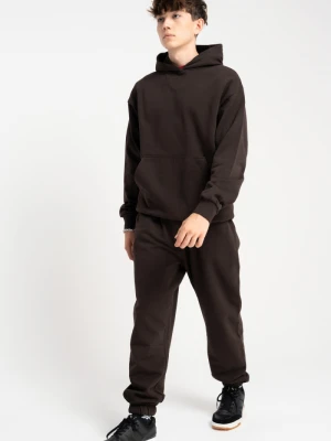 Brązowe spodnie dresowe bez nadruków Reporter