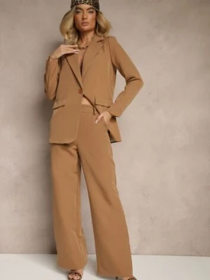 Brązowe Spodnie Garniturowe High Waist Viviorea new collection