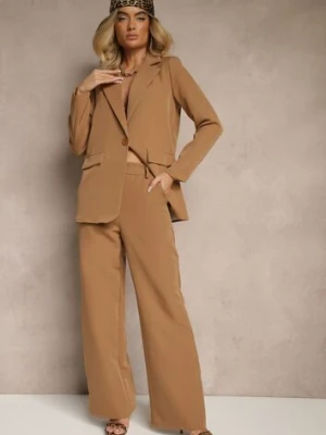 Brązowe Spodnie Garniturowe High Waist Viviorea new collection