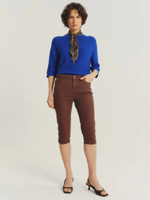 Brązowe spodnie typu capri Greenpoint