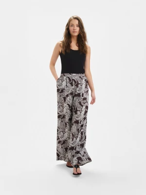 Brązowe spodnie z nadrukiem Top Secret