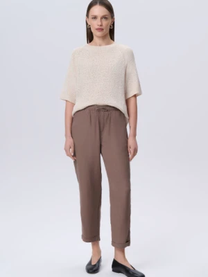 Brązowe spodnie z nogawką o długości 7/8 Greenpoint