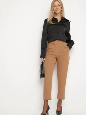 Brązowe Spodnie z Paskiem Ioleinaa new collection