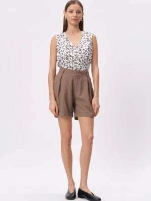 Brązowe szorty z wysokim stanem Greenpoint