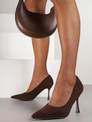 Brązowe Szpilki Vices ze Skórzaną Wkładką Afurriva