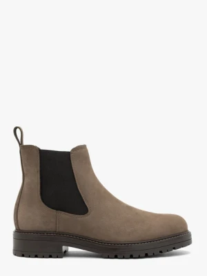 Brązowe sztyblety ze skóry nubukowej Ryłko