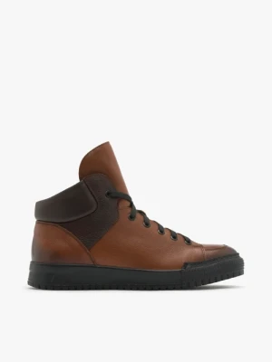 Brązowe trzewiki męskie Ryłko