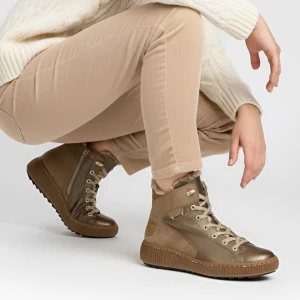 Brązowe Trzewiki Rieker Ocieplane Buty Damskie