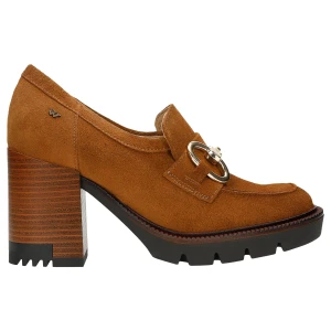 Jasnobrązowe mokasyny damskie w stylu miejskim na obcasie 46217-63 Wojas