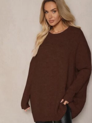 Brązowy Casualowy Sweter Oversize Allethia