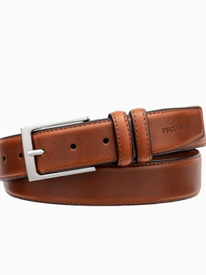 Brązowy elegancki pasek męski skórzany rozmiar l Puccini