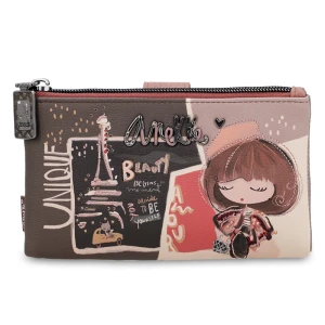 Brązowy Elegancki Portfel Damski Anekke