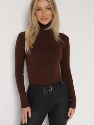 Brązowy Golf z Bawełną o Prostym Kroju Mevoresa